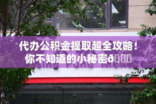 郎溪代办公积金提取超全攻略！你不知道的小秘密😎