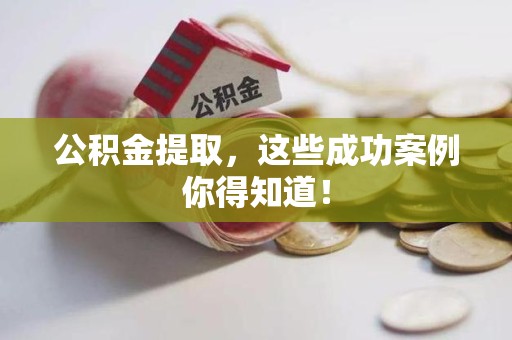 郎溪公积金提取，这些成功案例你得知道！